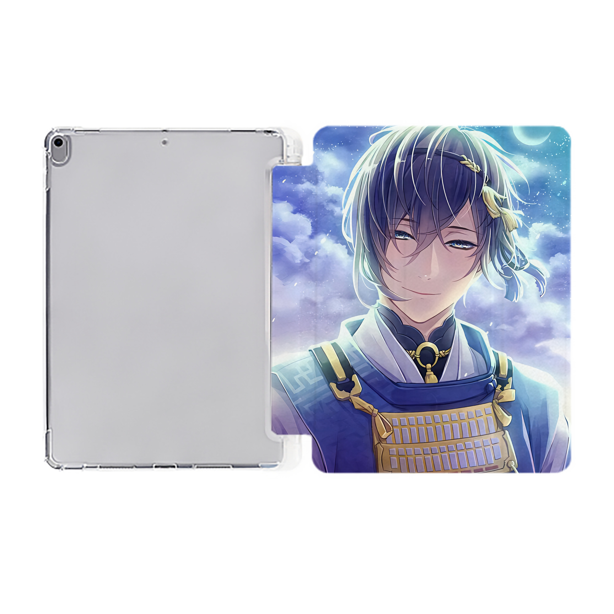 （画像用） 刀剣乱舞 Touken Ranbu IPad ケース ペン収納付き 三つ折りスタンド PUレザー×シリコン 対応機種9.5/10.5/10.9インチ